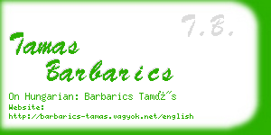 tamas barbarics business card